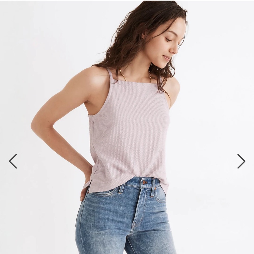 Madewell Seersucker Apron Tank Top in XS Classic Lilac